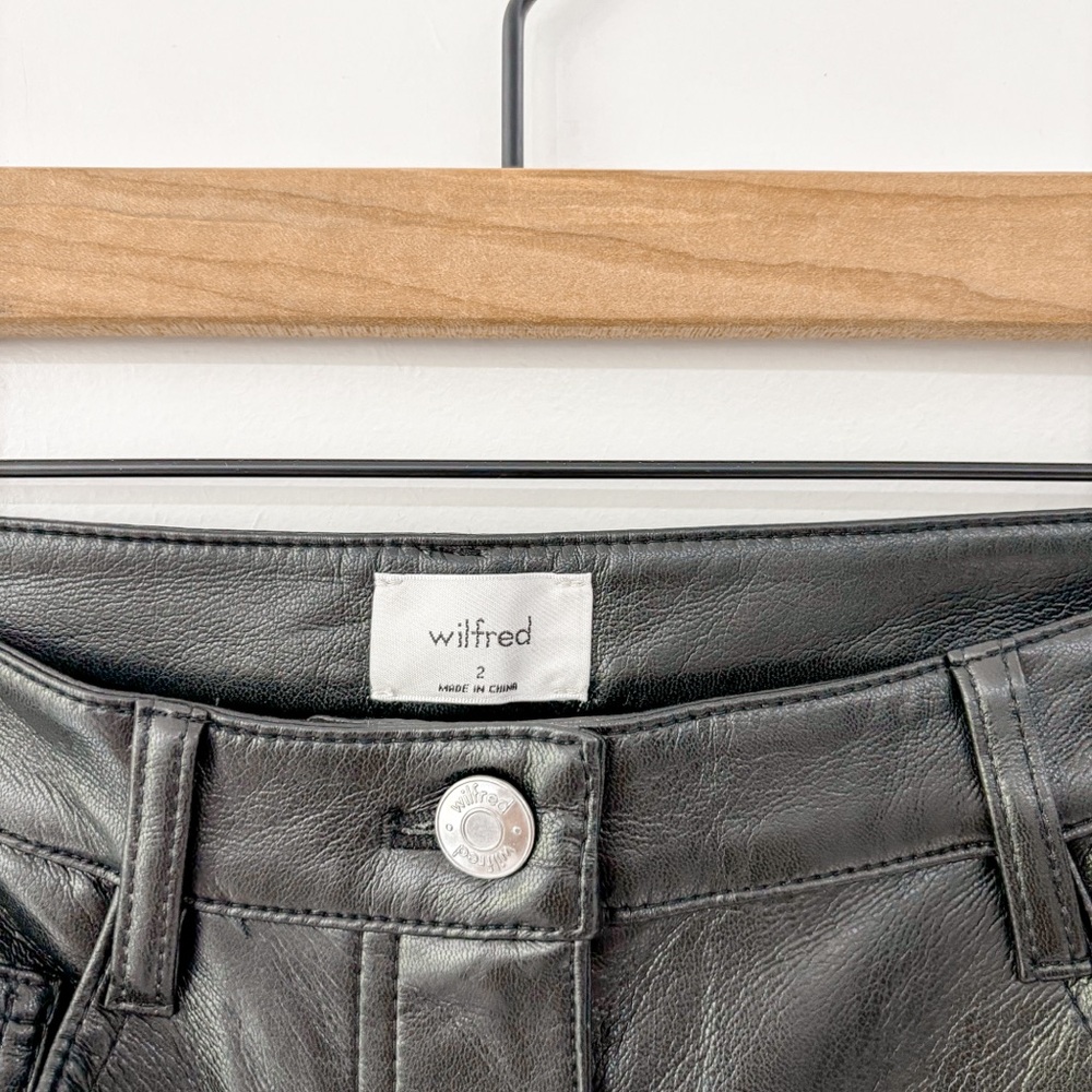 NEW Aritzia Wilfred Melina Pant Vegan Leather High Rise Straight Leg - Picture 6 of 9